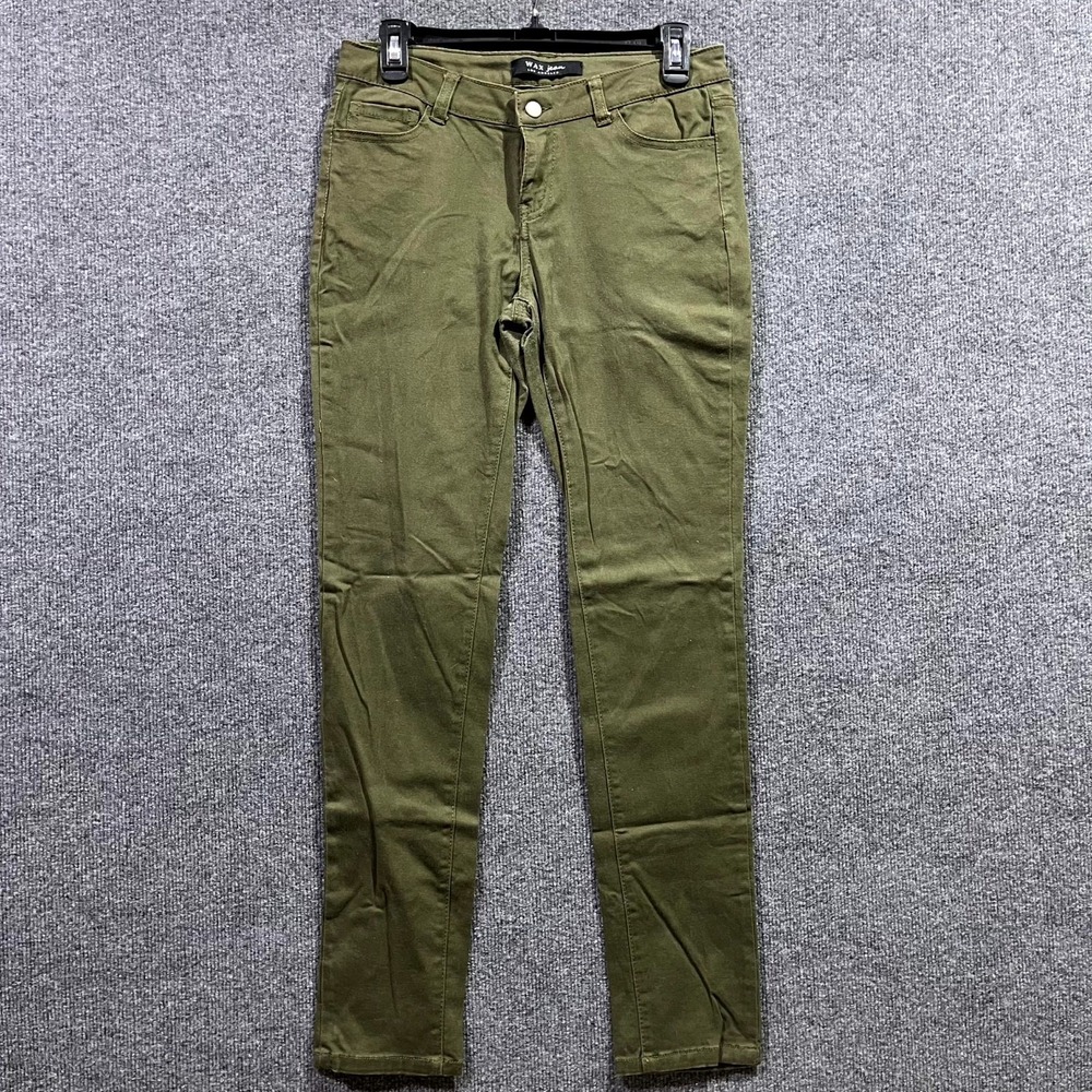 Wax Jeans Womens 7 Olive‎ Green Denim All Day Comfort Streetwear Straight Leg